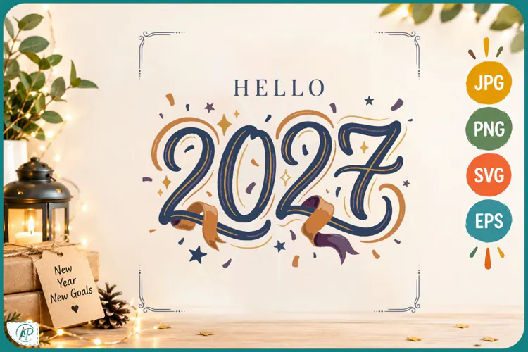 2027 New Year Quote Sublimation Design