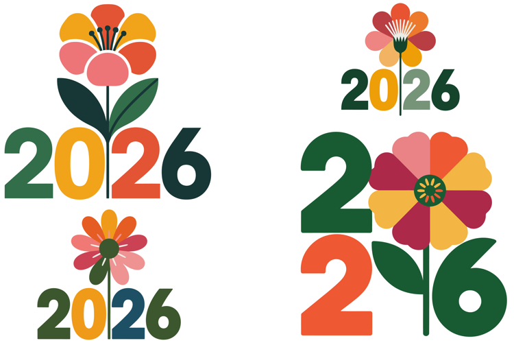 Floral New Year 2026 Set