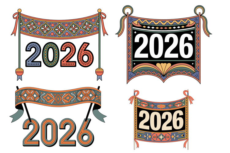 Tribal Patterns New Year 2026 Set