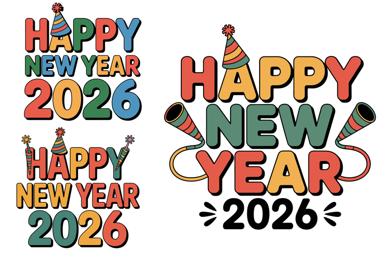 Happy New Year 2026 Party Set