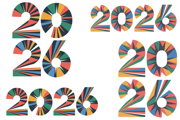 Abstract New Year 2026 Set
