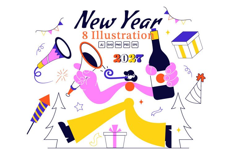 8 New Year 2027 Illustration example image 1