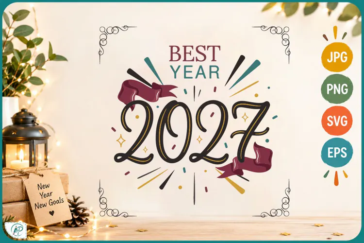 2027 New Year Quote Sublimation Design