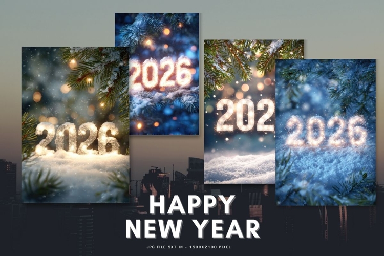 Happy New Year Card Elegant Celebrate Greeting Card_4