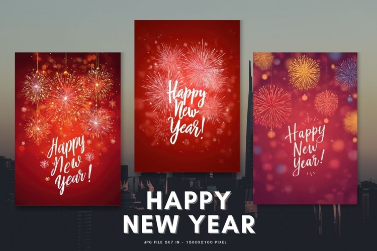 Happy New Year Card Elegant Celebrate Greeting Card_4