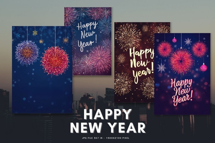 Happy New Year Card Elegant Celebrate Greeting Card_5