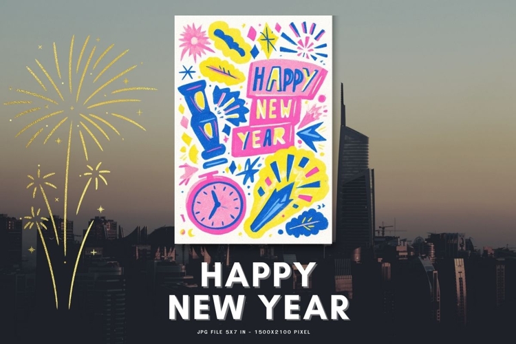 Happy New Year Card Elegant Celebrate Greeting Card_11