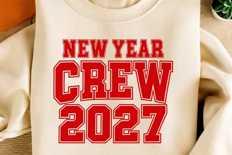 New Year Crew 2027 PNG | Varsity New Year Celebration Png example image 1