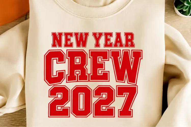 New Year Crew 2027 PNG | Varsity New Year Celebration Png