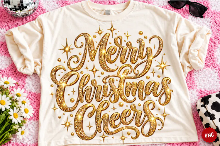 Merry Christmas Gold Glitter PNG | Elegant Christmas Png