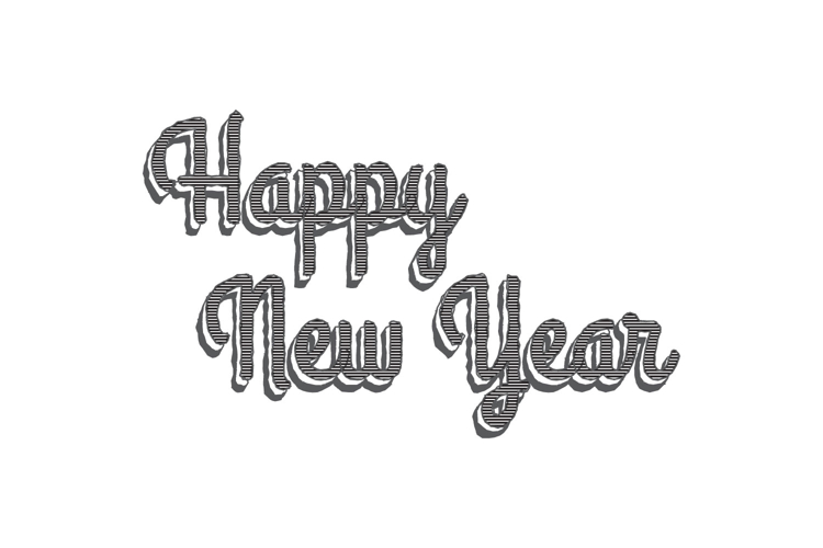 New year day lettering typography art concept