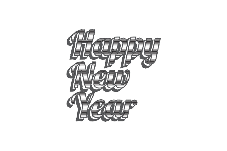 New year day lettering typography art graphic