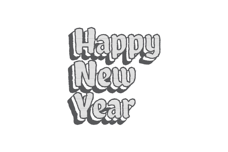 New year day lettering typography art vector
