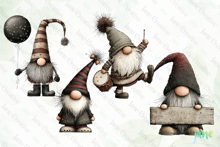 New Year Gnomes Clipart