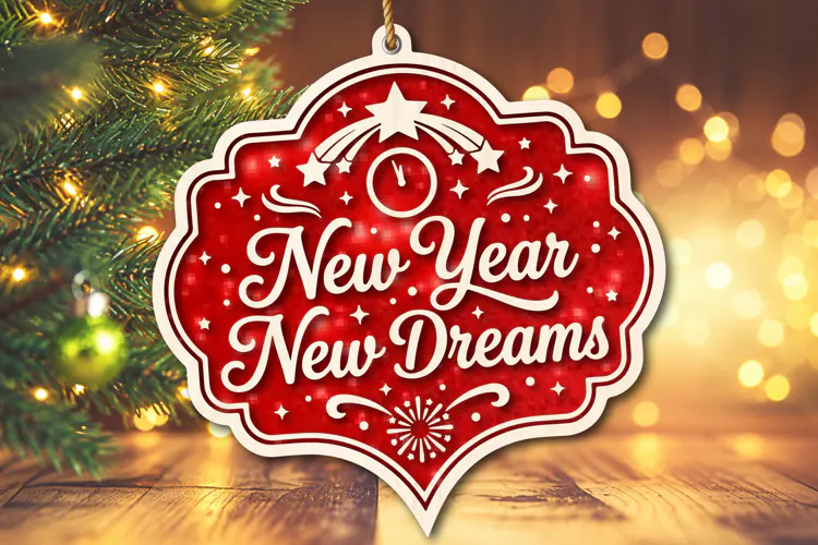 New Year New Dreams Ornament SVG