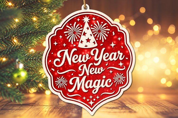 New Year New Magic Ornament SVG example image 1