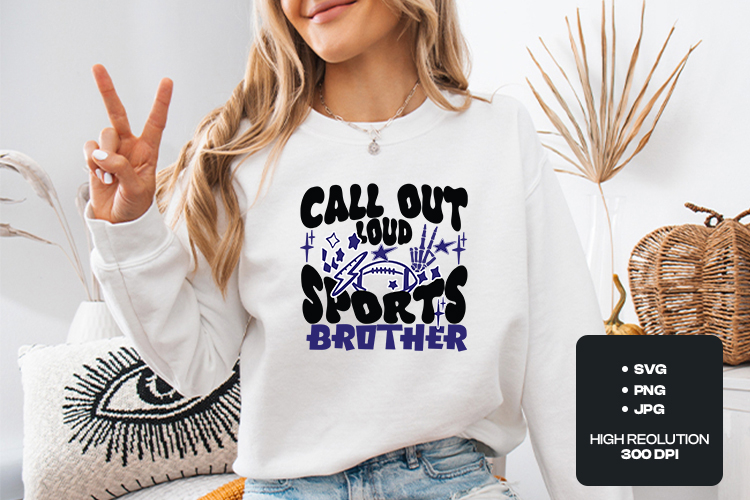 Call Out Loud Sports Brother SVG Retro Drippy Smiley Bundle