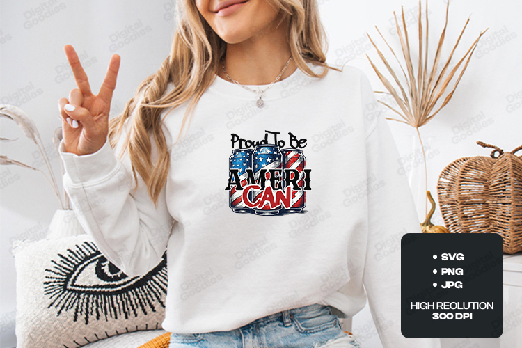 Proud To Be American SVG - Patriotic USA Soda Cans Cut File