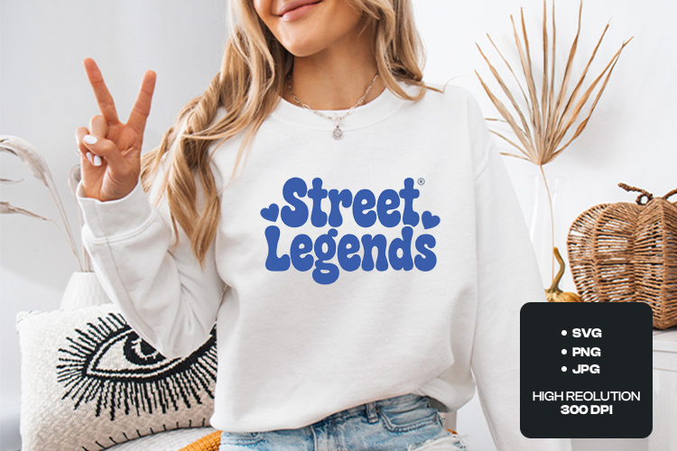 Street Legends SVG - Retro Aesthetic Bubble Letter Design