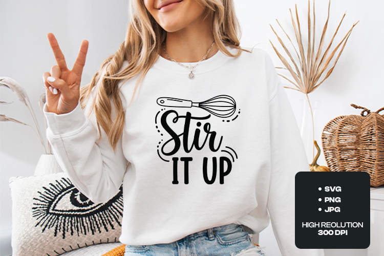 Stir It Up SVG - Minimalist Kitchen Whisk PNG Design