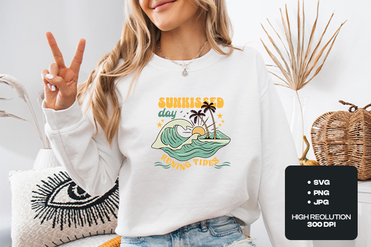 Retro Sunkissed Day Surf SVG | Beach Wave Summer Sublimation