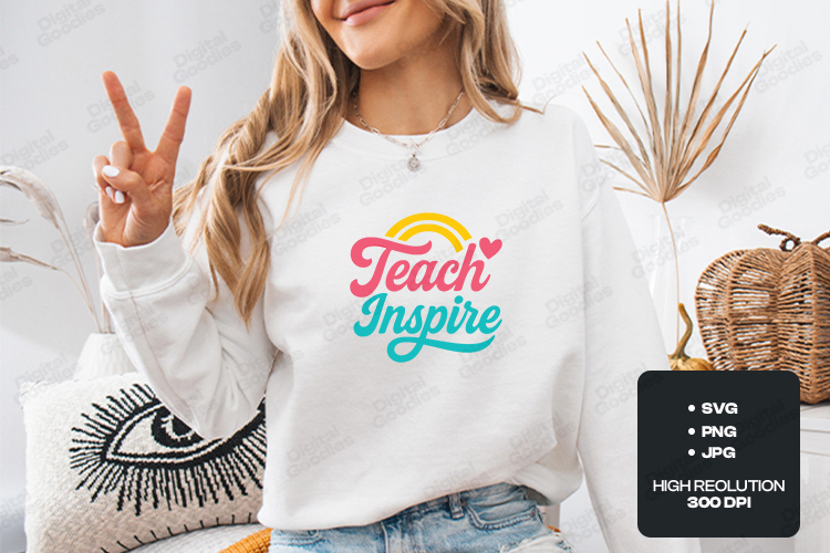 Rainbow Teacher Svg