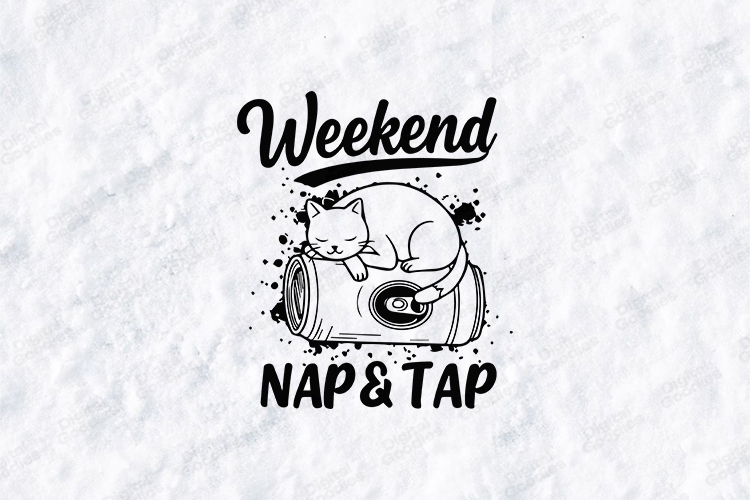 Weekend Nap & Tap Cat SVG | Cute Weekend Shirt Design