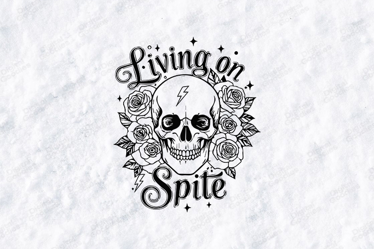 Living On Spite Skull Floral Shirt Design