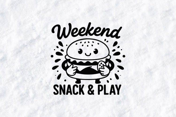 Weekend Snack and Play SVG | Cute Burger Funny Shirt Art