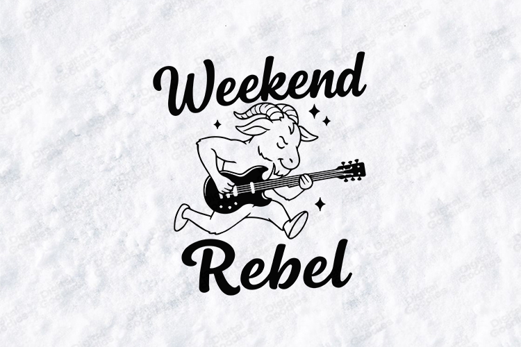 Weekend Rebel Goat SVG Funny Rock Guitar Music T Shirt