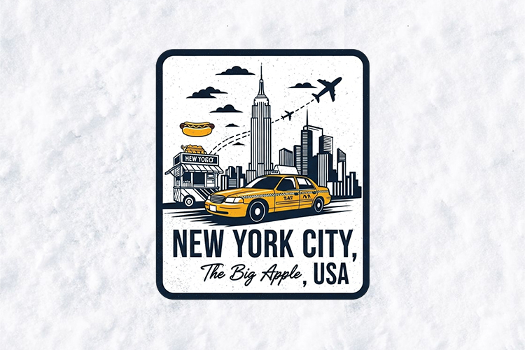 New York City The Big Apple SVG Yellow Taxi Skyline PNG