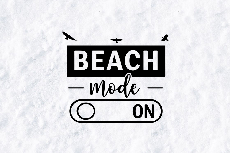 Beach Mode ON SVG - Minimalist Summer Toggle Switch Cut File