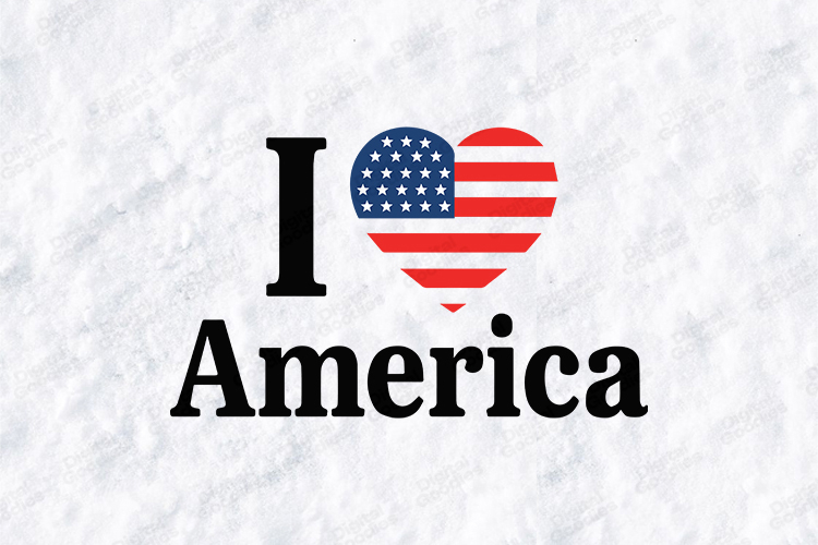 I Heart America SVG - Patriotic USA Heart Flag Cut File