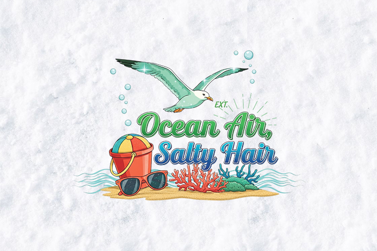 Ocean Air Salty Hair Summer Beach Sublimation Design PNG