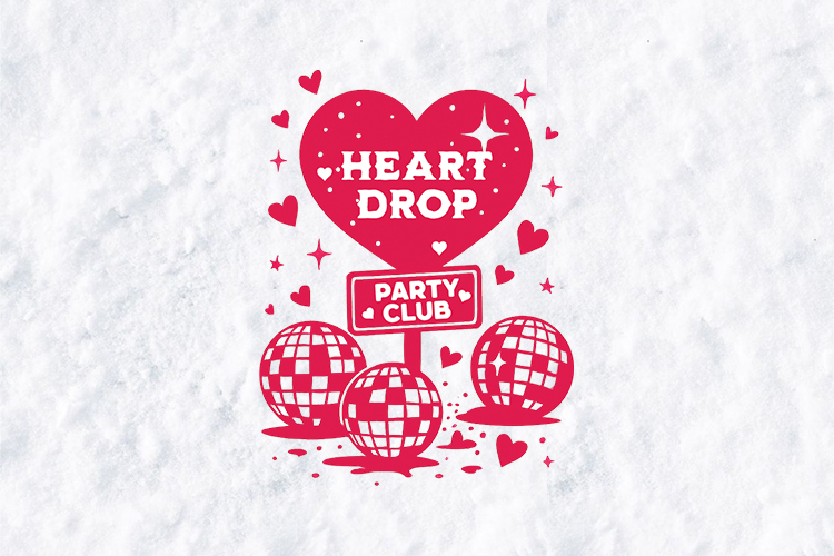 Retro Disco Heart Drop SVG Party Club Valentine Sublimation