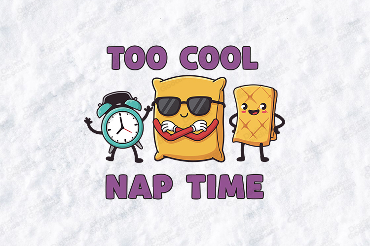 Too Cool Nap Time SVG - Kawaii Pillow and Blanket Cut File