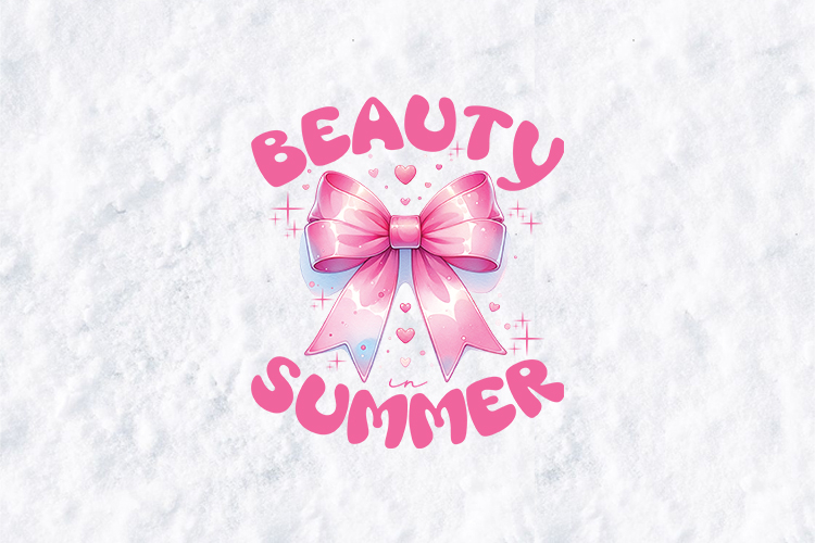 Pink Coquette Bow Summer Sublimation - Beauty in Summer PNG
