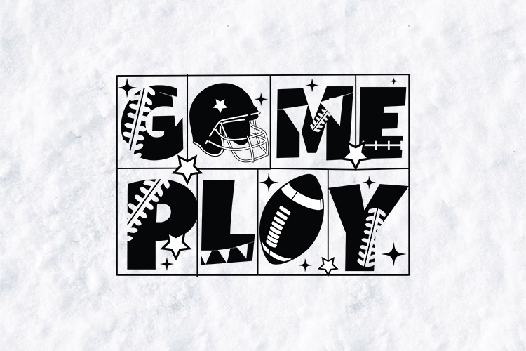 Game Play SVG - Modern Grid Football Spirit Graphic