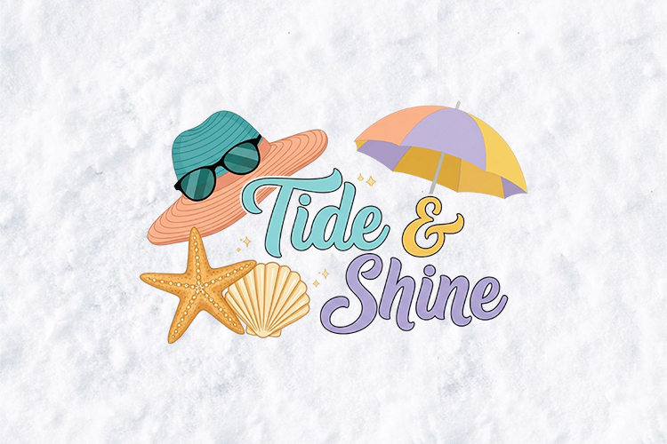 Tide & Shine Beach Sublimation - Summer Coastal Clipart PNG