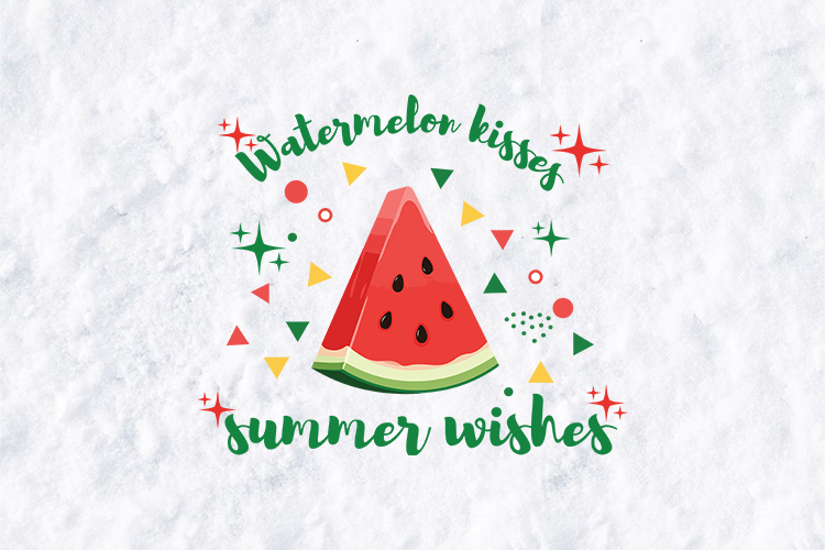 Watermelon Kisses Summer SVG - Cute Fruit Sublimation PNG