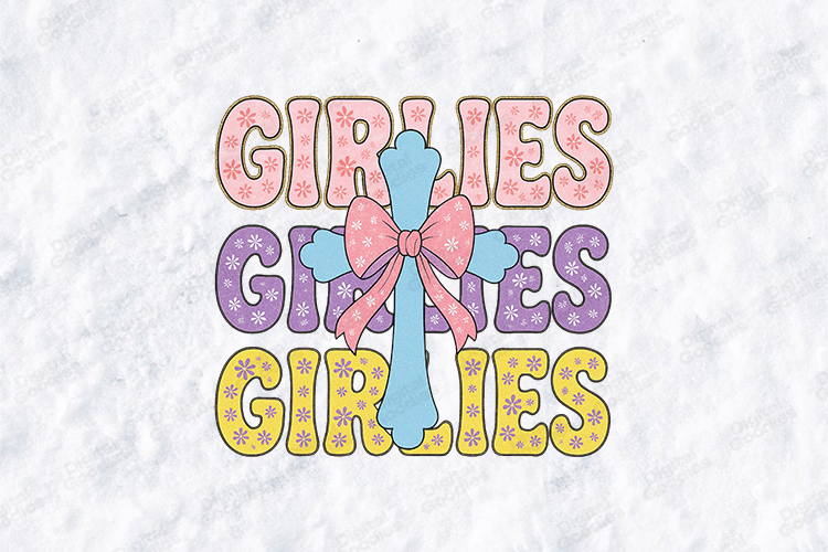 Retro Girlies Christian Cross SVG - Coquette Bow Design