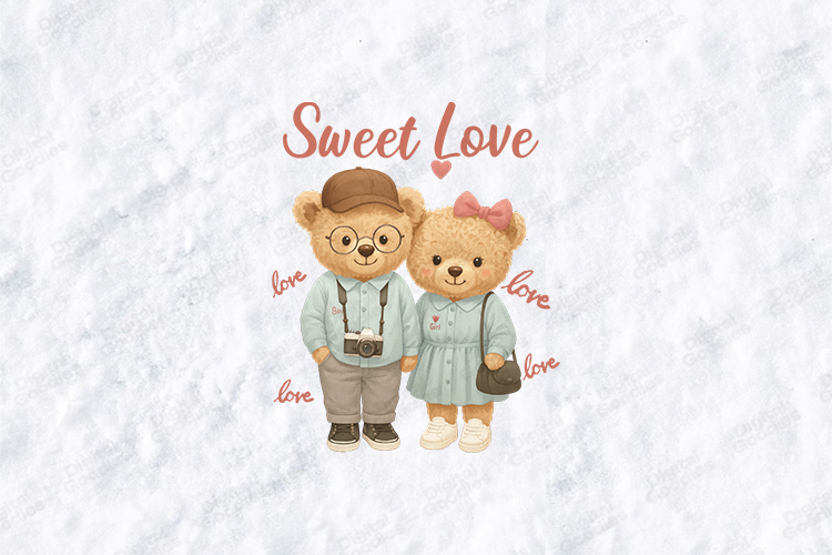 Sweet Love Teddy Bears SVG - Cute Couple Bear Anniversary