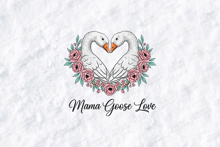 Mama Goose Love SVG - Heart Shaped Floral Motherhood Art