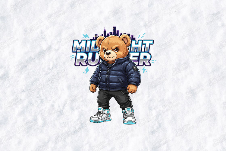 Midnight Runner Teddy Bear SVG - Puffer Jacket Urban Bear