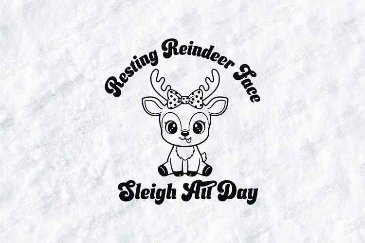 SEO Optimized Title Resting Reindeer Face SVG - Sleigh All