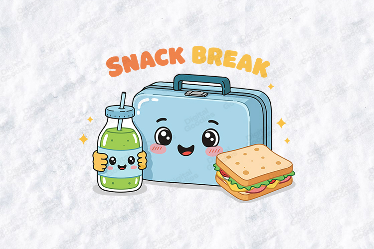 Snack Break SVG - Cute Back to School Lunch Box Cut File
