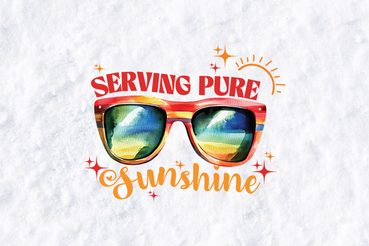 Serving Pure Sunshine SVG - Watercolor Sunglasses Summer Art