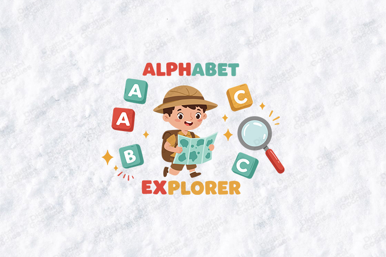 Alphabet Explorer SVG - Kawaii Boy Student ABC Cut File