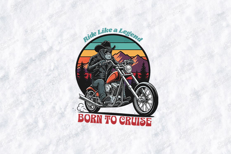 Ride Like a Legend SVG - Gorilla Biker Retro Chopper File