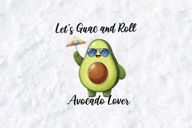 Retro Guac and Roll Avocado SVG - Funny Avocado Lover PNG example image 1